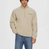 Hættetrøjer & Sweatshirts>SELECTED KORT LYNLÅS PULLOVER Beige