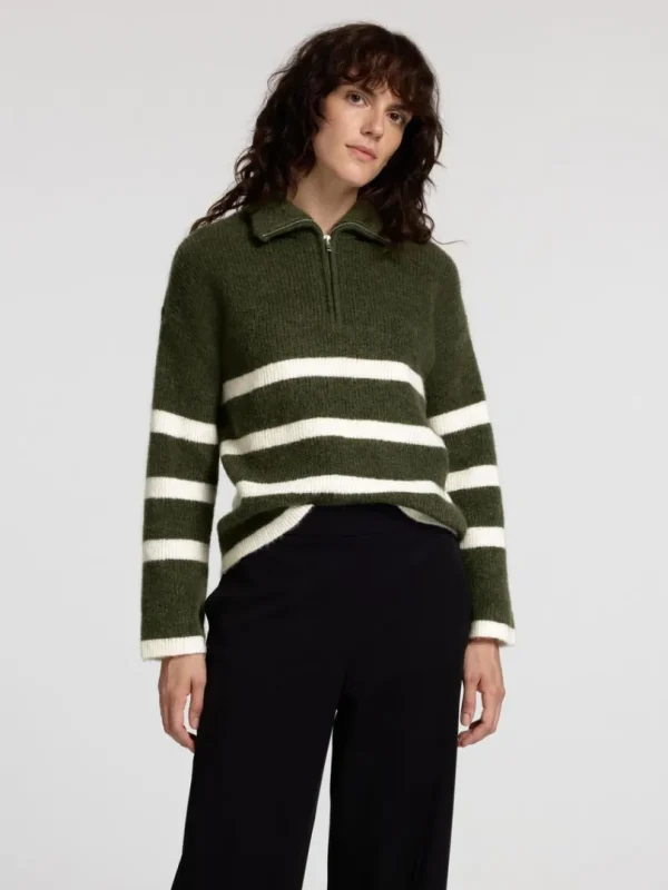 Strik>SELECTED KORT LYNLÅS PULLOVER Green
