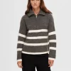 Strik>SELECTED KORT LYNLÅS PULLOVER Grey