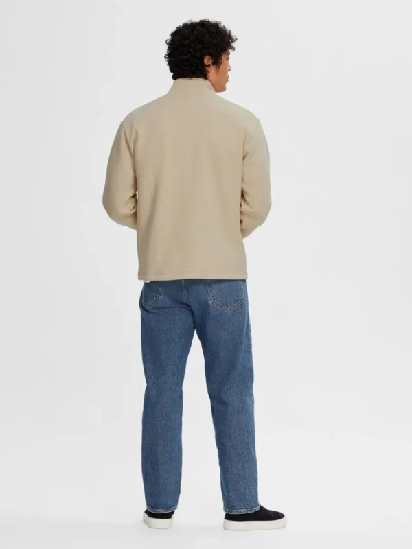 Hættetrøjer & Sweatshirts>SELECTED KORT LYNLÅS PULLOVER Beige