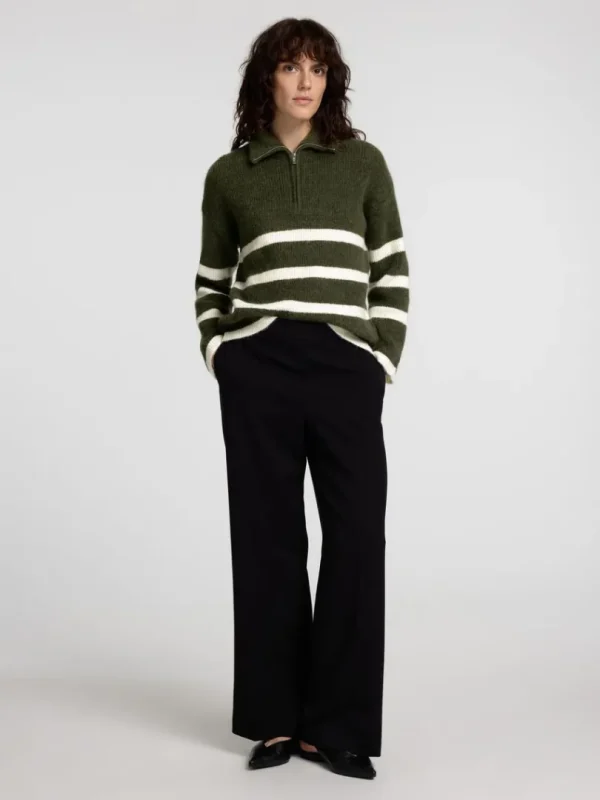 Strik>SELECTED KORT LYNLÅS PULLOVER Green