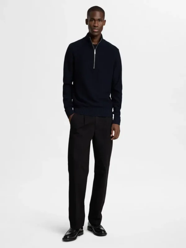 Strik>SELECTED KORT LYNLÅS PULLOVER Blue