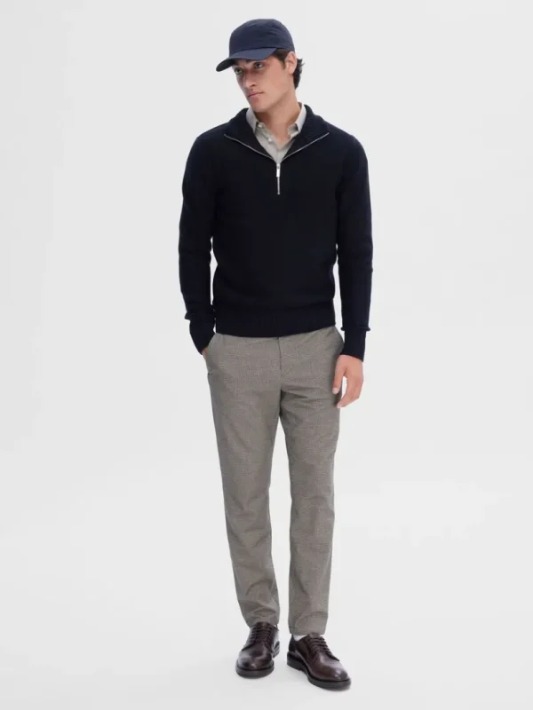 Strik>SELECTED KORT LYNLÅS PULLOVER Black