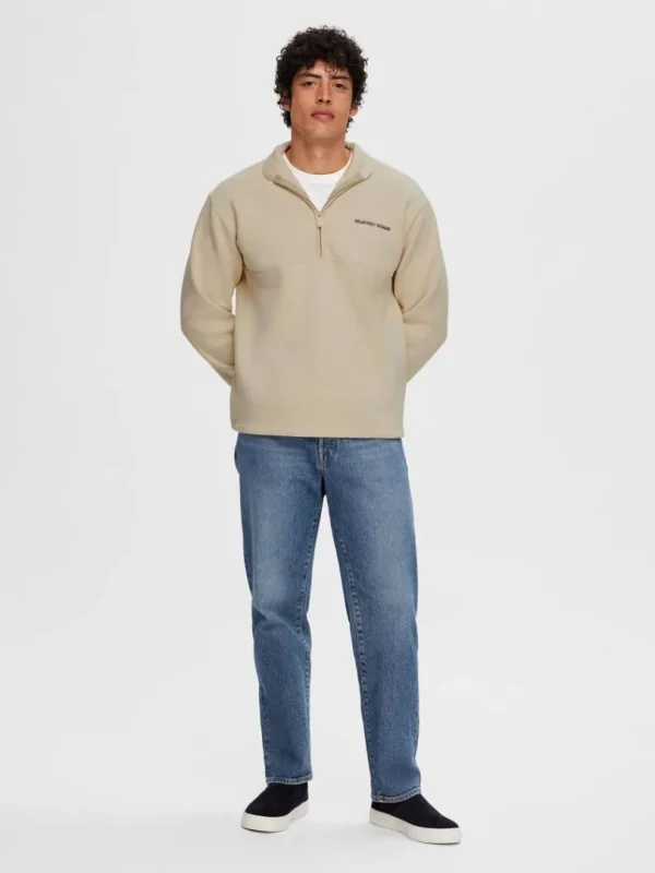 Hættetrøjer & Sweatshirts>SELECTED KORT LYNLÅS PULLOVER Beige
