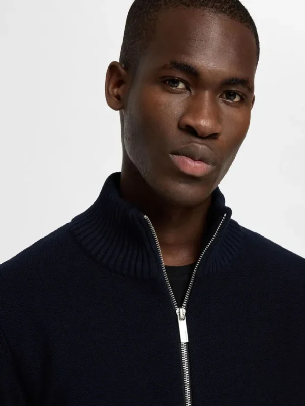 Strik>SELECTED KORT LYNLÅS PULLOVER Blue