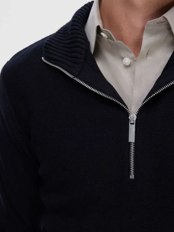 Strik>SELECTED KORT LYNLÅS PULLOVER Black