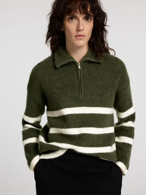 Strik>SELECTED KORT LYNLÅS PULLOVER Green