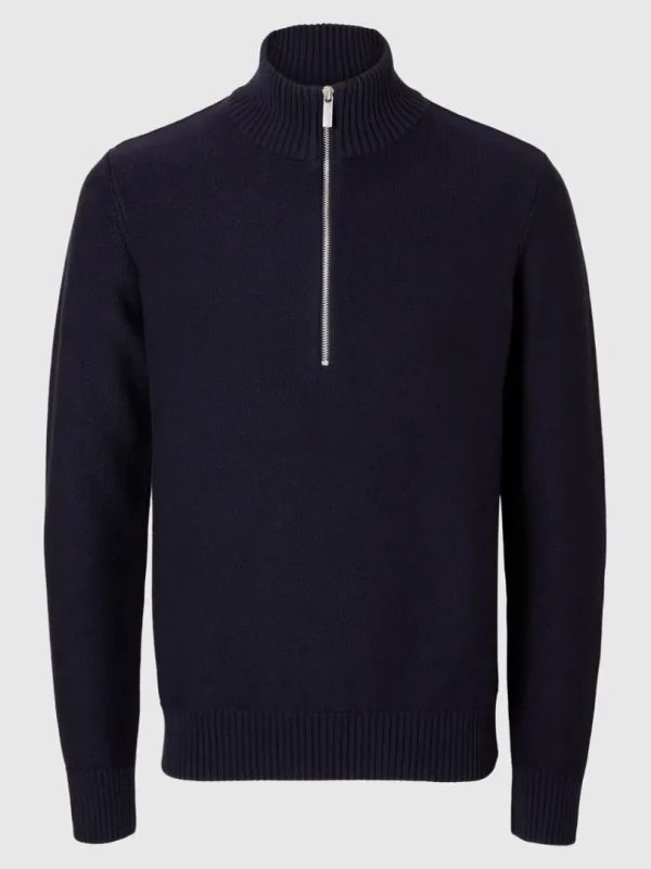 Strik>SELECTED KORT LYNLÅS PULLOVER Blue