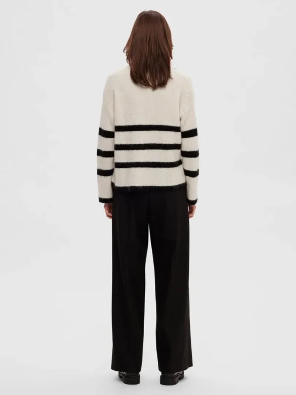 Strik>SELECTED KORT LYNLÅS PULLOVER Beige