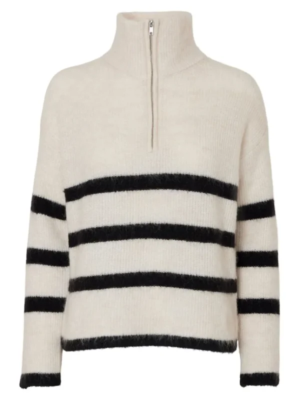 Strik>SELECTED KORT LYNLÅS PULLOVER Beige