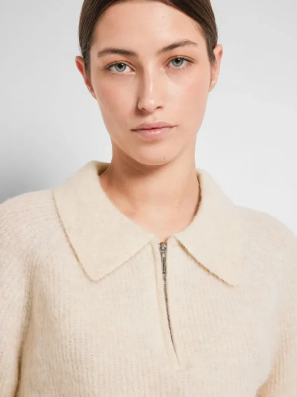 Strik>SELECTED KORT LYNLÅS STRIKKET TOP Beige