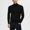 Strik>SELECTED KORT LYNLÅS STRIKTRØJE Black