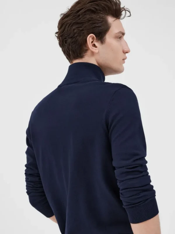 Strik>SELECTED KORT LYNLÅS STRIKTRØJE Blue