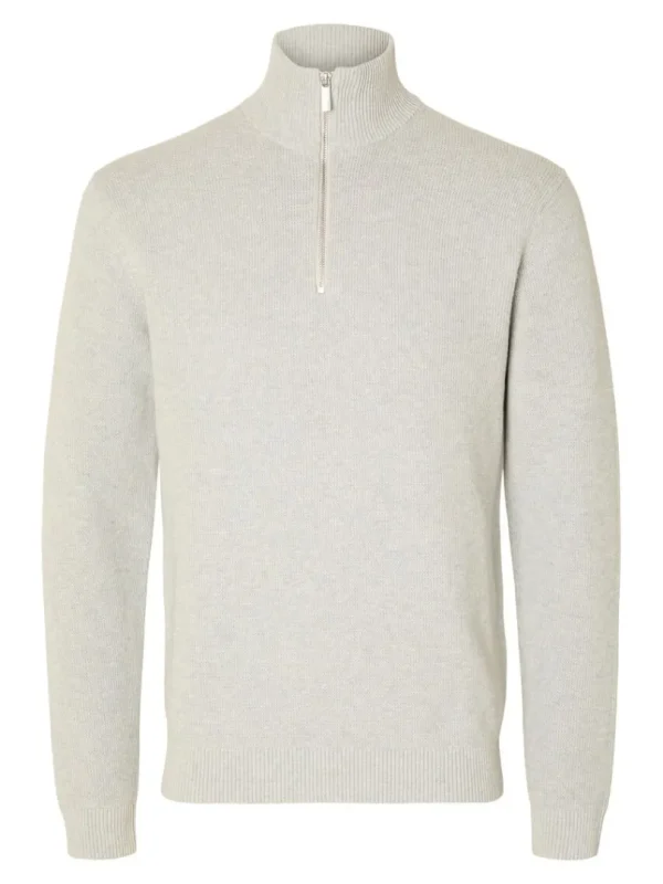 Strik>SELECTED KORT LYNLÅS STRIKTRØJE Grey