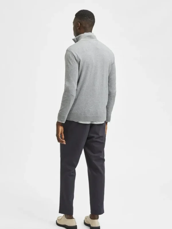 Strik>SELECTED KORT LYNLÅS STRIKTRØJE Grey