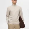 Hættetrøjer & Sweatshirts>SELECTED KORT LYNLÅS SWEATSHIRT Beige