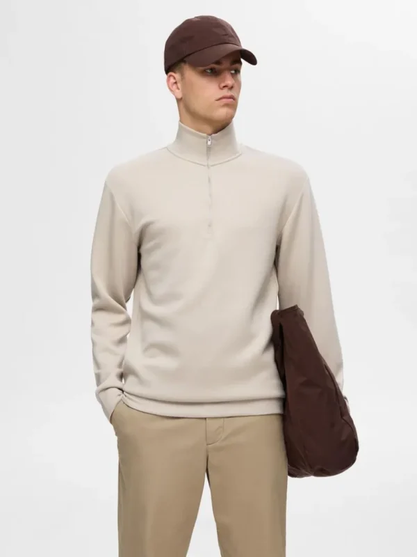 Hættetrøjer & Sweatshirts>SELECTED KORT LYNLÅS SWEATSHIRT Beige