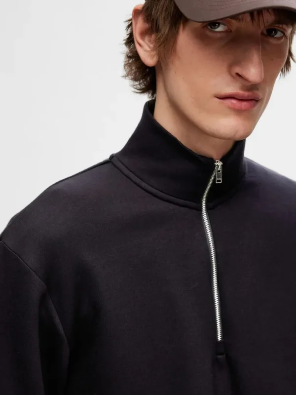 Hættetrøjer & Sweatshirts>SELECTED KORT LYNLÅS SWEATSHIRT Black