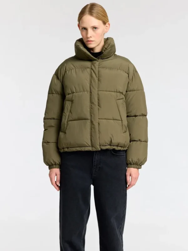Overtøj>SELECTED KORT PUFFERJAKKE Green