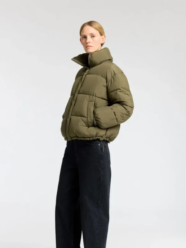 Overtøj>SELECTED KORT PUFFERJAKKE Green