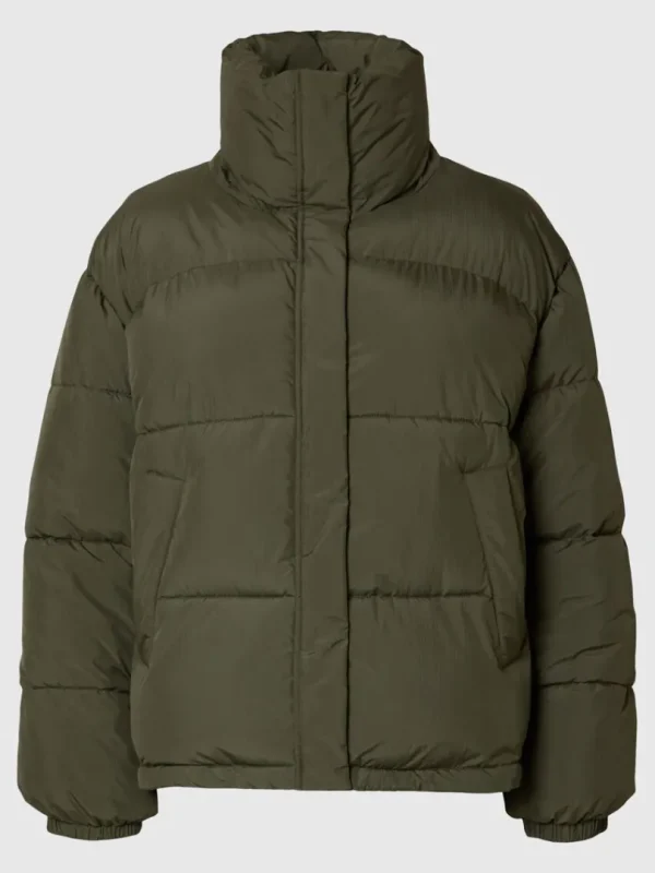 Overtøj>SELECTED KORT PUFFERJAKKE Green