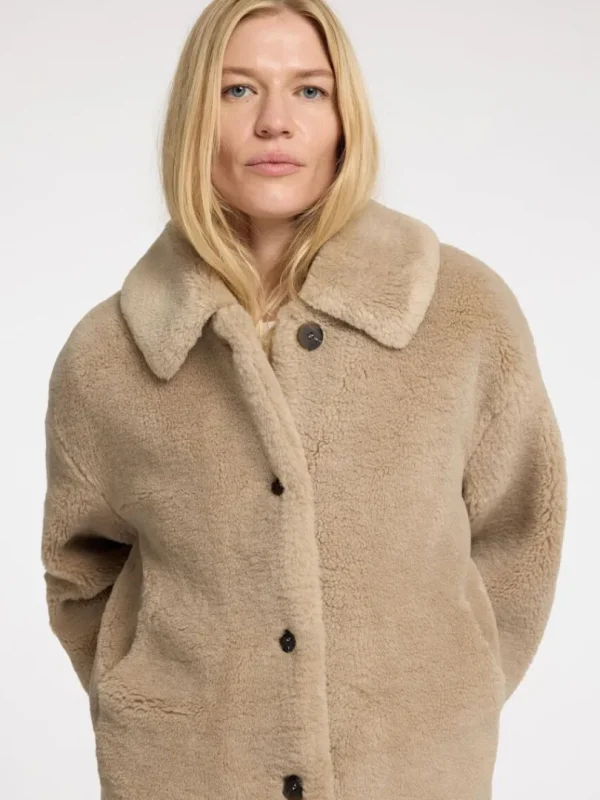 Overtøj>SELECTED KORT TEDDY-JAKKE Brown