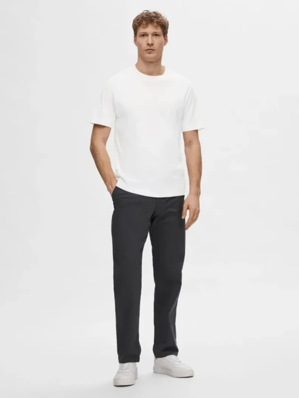 T-shirts>SELECTED KORTÆRMET AFSLAPPET FIT T-SHIRT White