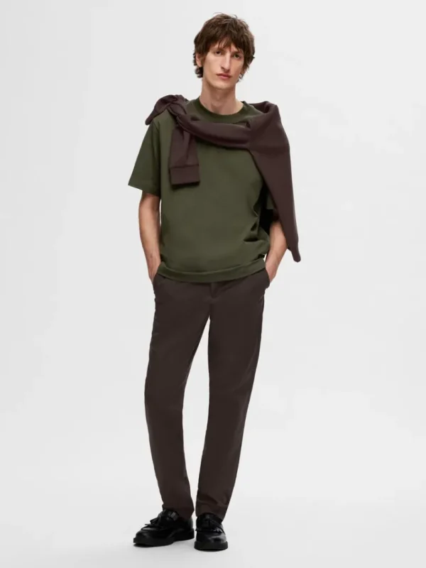 T-shirts>SELECTED KORTÆRMET AFSLAPPET FIT T-SHIRT Green