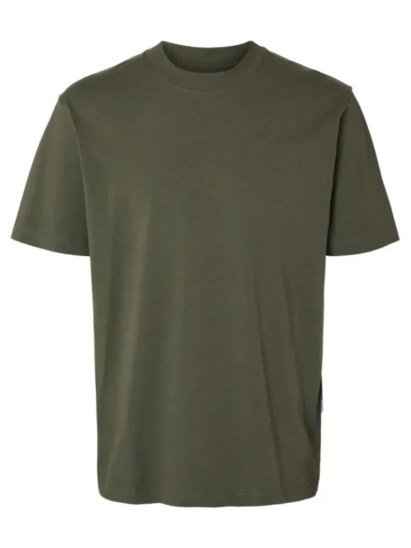 T-shirts>SELECTED KORTÆRMET AFSLAPPET FIT T-SHIRT Green