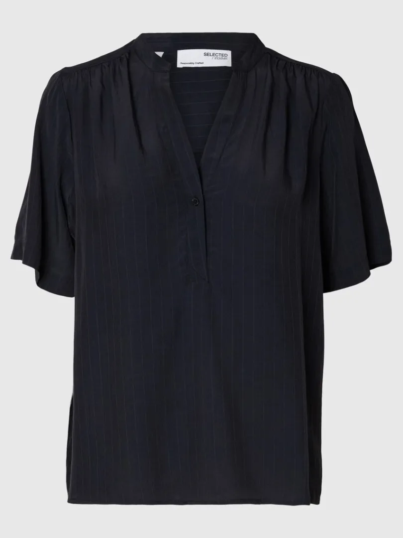 kortrmet_bluse_5-1.webp Toppe Og Bluser>SELECTED KORTÆRMET BLUSE Blue
