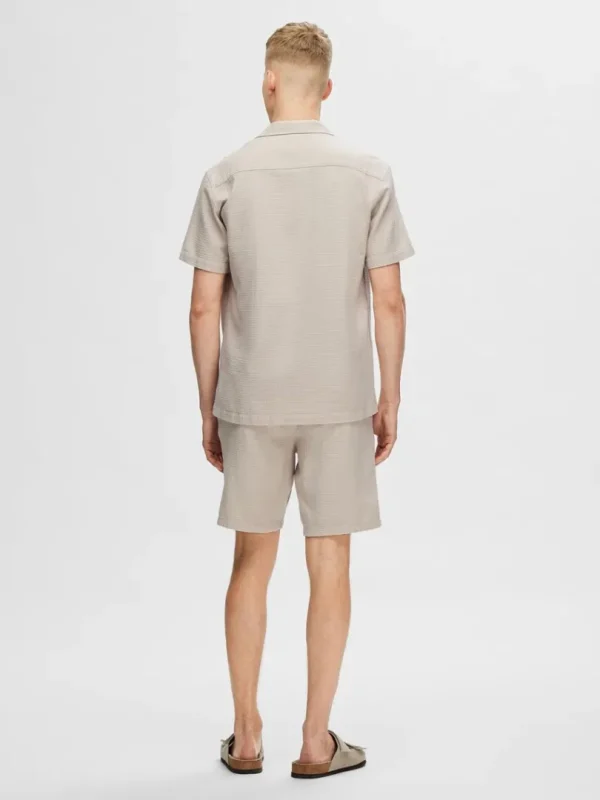 Skjorter>SELECTED KORTÆRMET BOMULD SKJORTE Beige