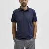 Poloer>SELECTED KORTÆRMET COOLMAX® POLO Blue
