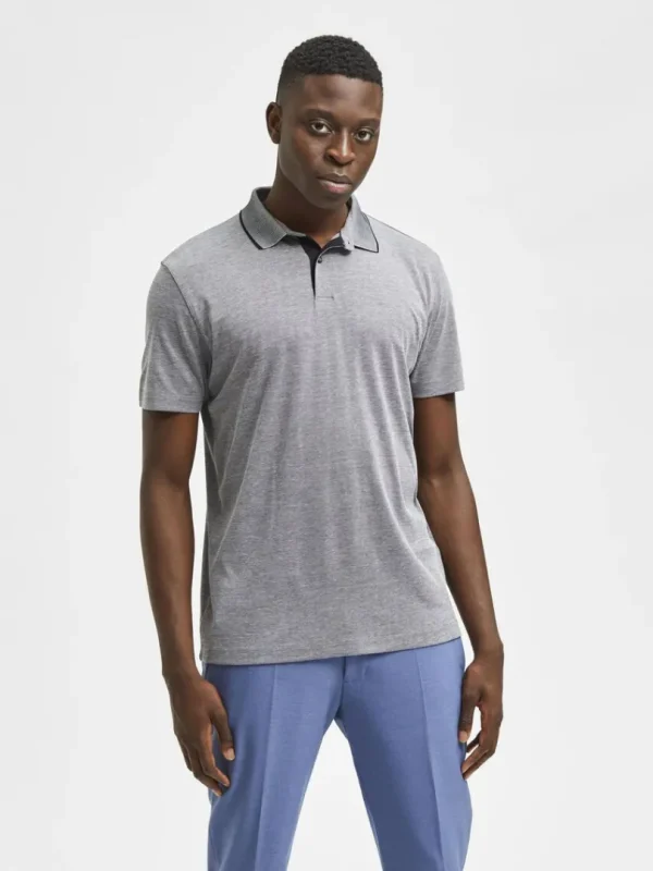 Poloer>SELECTED KORTÆRMET COOLMAX® POLO Grey