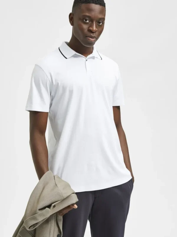 Poloer>SELECTED KORTÆRMET COOLMAX® POLO White