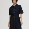 Kjoler>SELECTED KORTÆRMET DENIMKJOLE Blue
