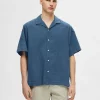 Skjorter>SELECTED KORTÆRMET DENIMSKJORTE Blue
