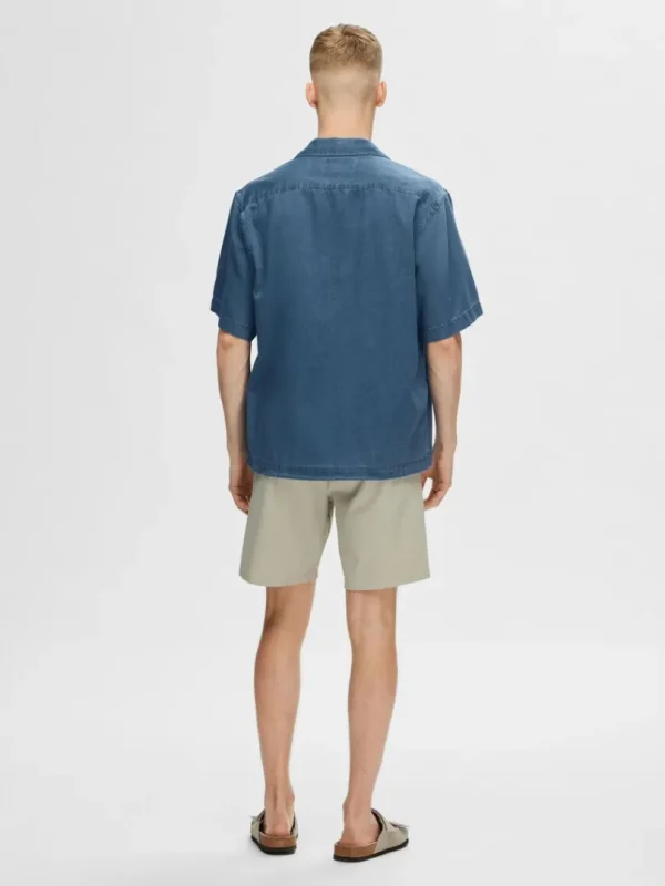 Skjorter>SELECTED KORTÆRMET DENIMSKJORTE Blue