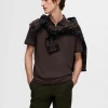 Poloer>SELECTED KORTÆRMET LYNLÅS POLO Brown