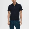 Poloer>SELECTED KORTÆRMET LYNLÅS POLO Blue