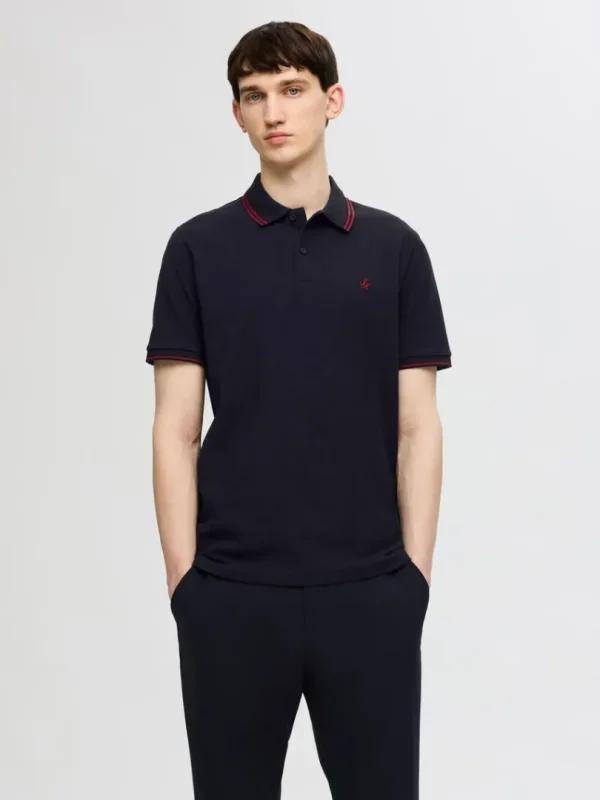 Poloer>SELECTED KORTÆRMET POLO Black