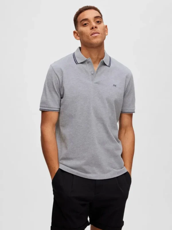 Poloer>SELECTED KORTÆRMET POLO Grey