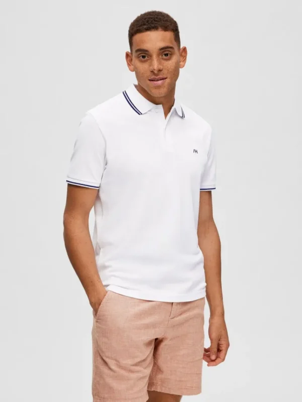 Poloer>SELECTED KORTÆRMET POLO White