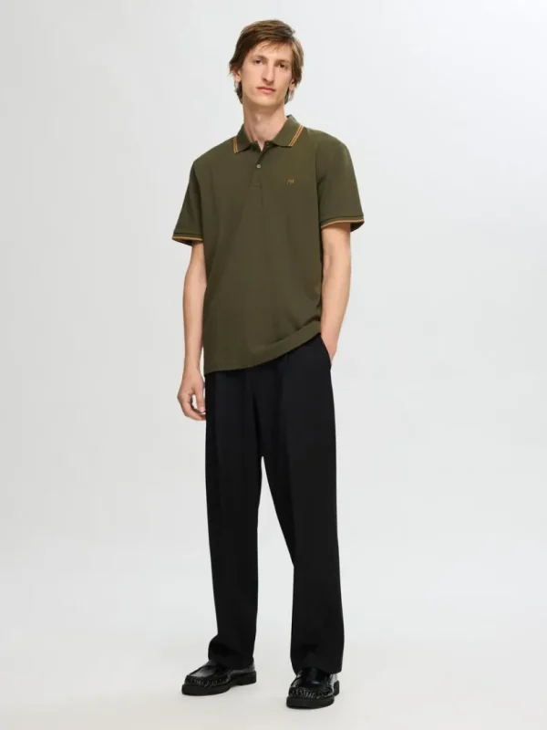 Poloer>SELECTED KORTÆRMET POLO Green