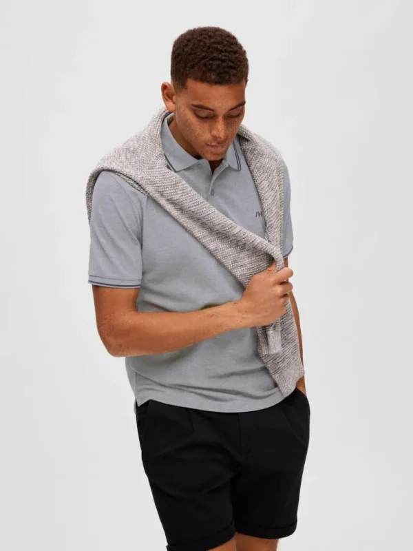 Poloer>SELECTED KORTÆRMET POLO Grey
