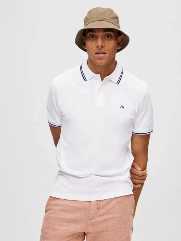 Poloer>SELECTED KORTÆRMET POLO White