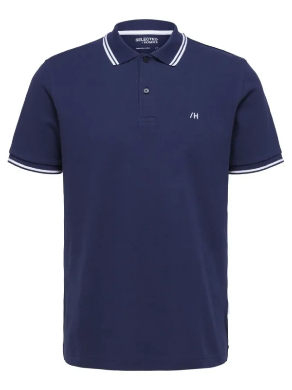 Poloer>SELECTED KORTÆRMET POLO Blue