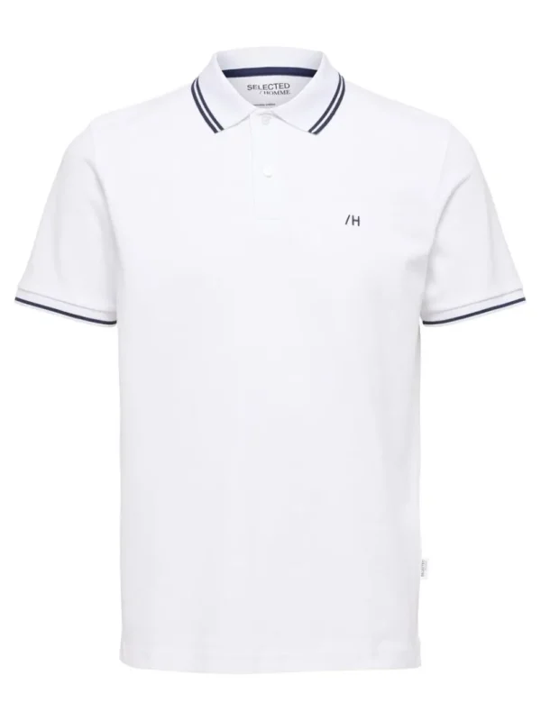 Poloer>SELECTED KORTÆRMET POLO White