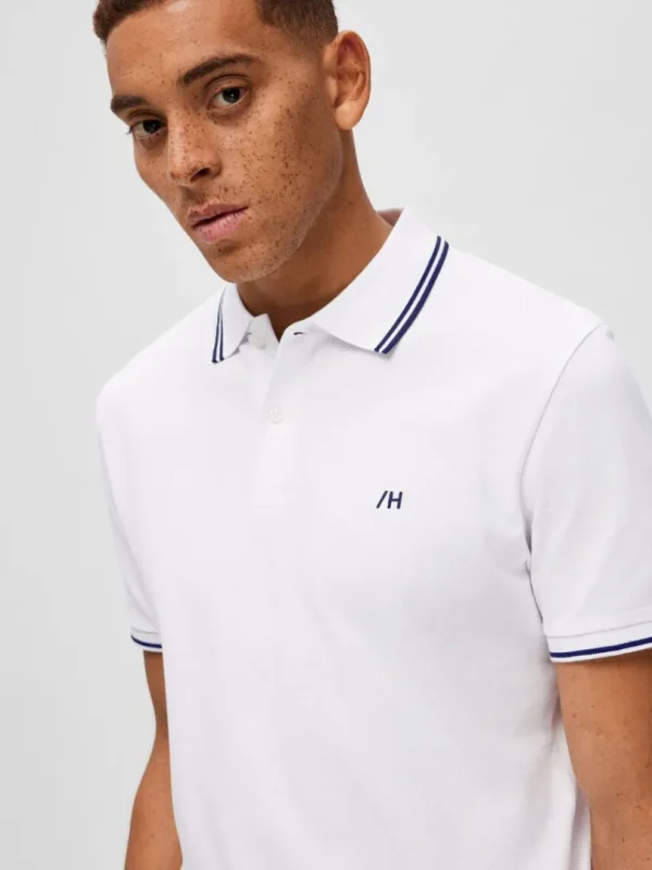 Poloer>SELECTED KORTÆRMET POLO White