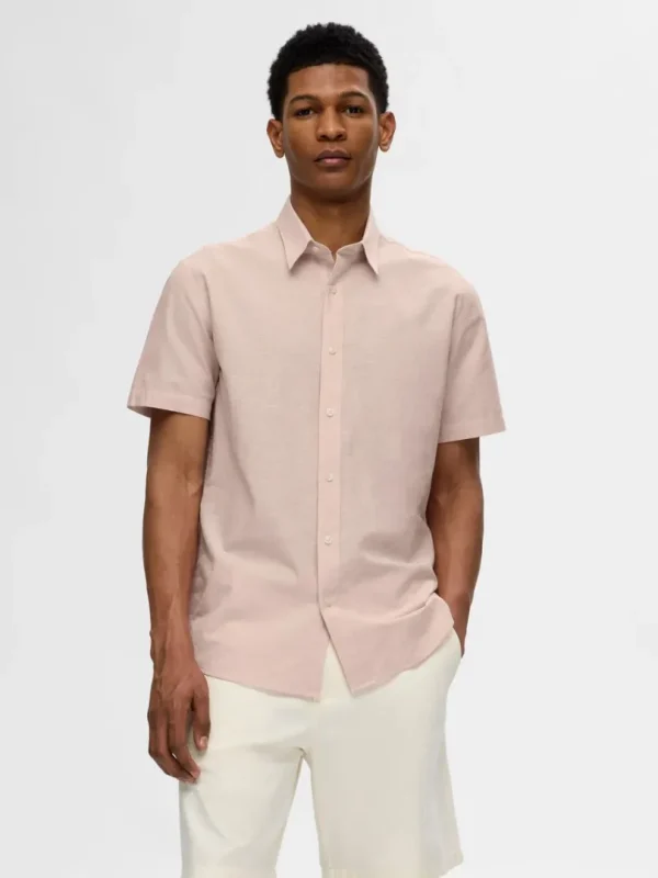 Skjorter>SELECTED KORTÆRMET SKJORTE Pink
