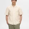 Skjorter>SELECTED KORTÆRMET SKJORTE Beige